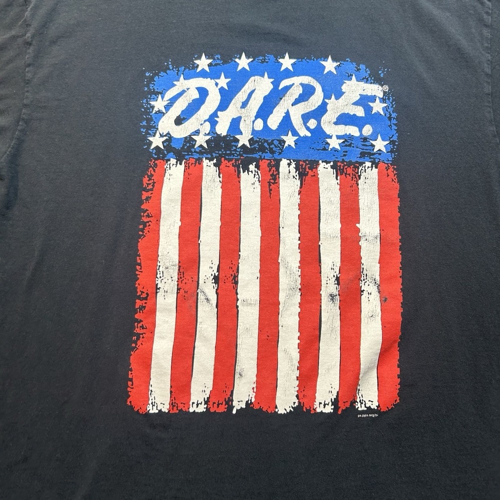 DARE Short Sleeve Crew Neck Graphic T-Shirt Adult Mens Size Large Black Illinois - Picture 2 of 13